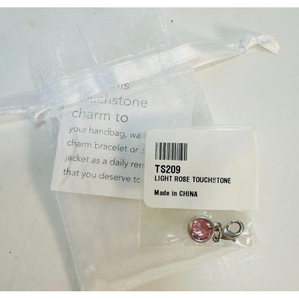 Touchstone Crystal Light Rose Charm‎ Handbag Bracelet Zipper Pull Jewelry